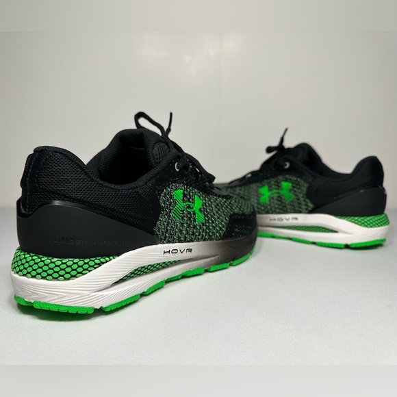 Under Armour HOVR Intake 6 Shoes Men's 10.5 Black Green Comfort Deluxe System - Picture 1 of 11